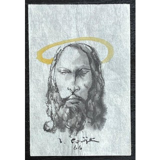 Léonard Foujita, Head of Christ, Original Ink Drawing For Sale