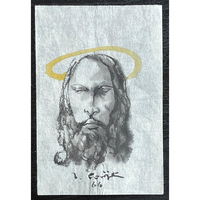 Léonard Foujita, Head of Christ, Original Ink Drawing For Sale