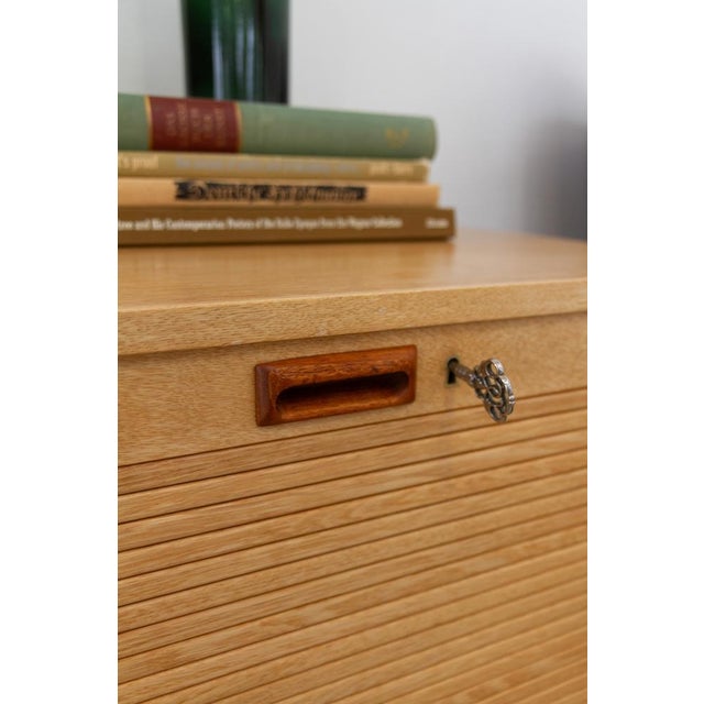Danish Double Tambour Cabinet in Oak and Teak from Næstved Møbelfabrik, 1960s For Sale - Image 14 of 18