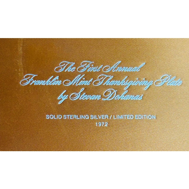 1972 First Annual Thanksgiving Plate "Sterling Silver" Franklin Mint For Sale In Boston - Image 6 of 12