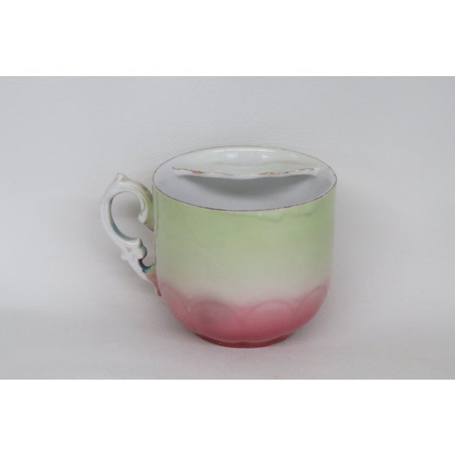 Early 19th Century Pm Bavarian Porcelain Floral Purple Green Mustache Mug Cup 4557b For Sale - Image 9 of 16