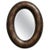 Oval Studded Brown Leather Cushion Wall Mirror For Sale - Image 9 of 9