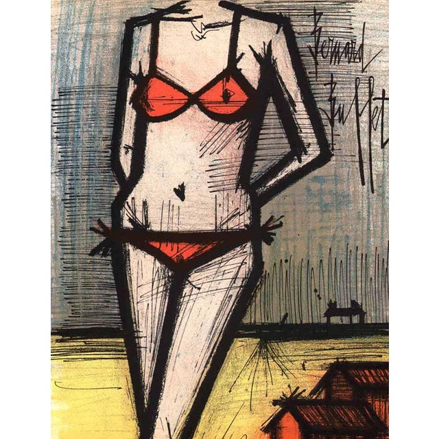 Bernard Buffet on the Beach Original Lithograph 1967* For Sale