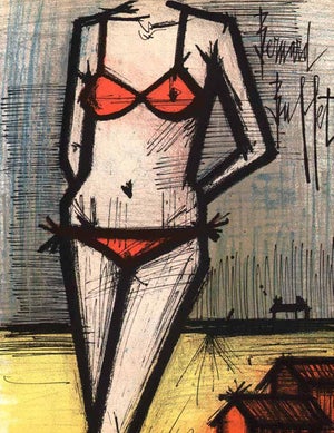 Bernard Buffet on the Beach Original Lithograph 1967*