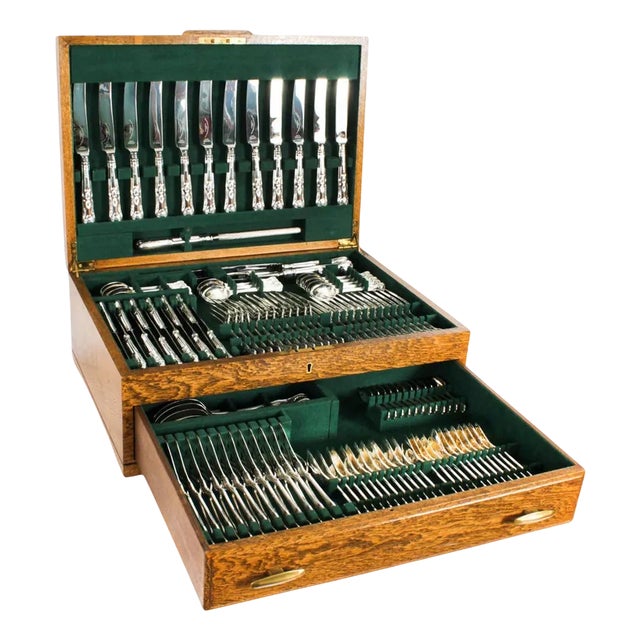 Vintage 20th Century Sterling Silver Cutlery Set, 1978, Set of 127 For Sale