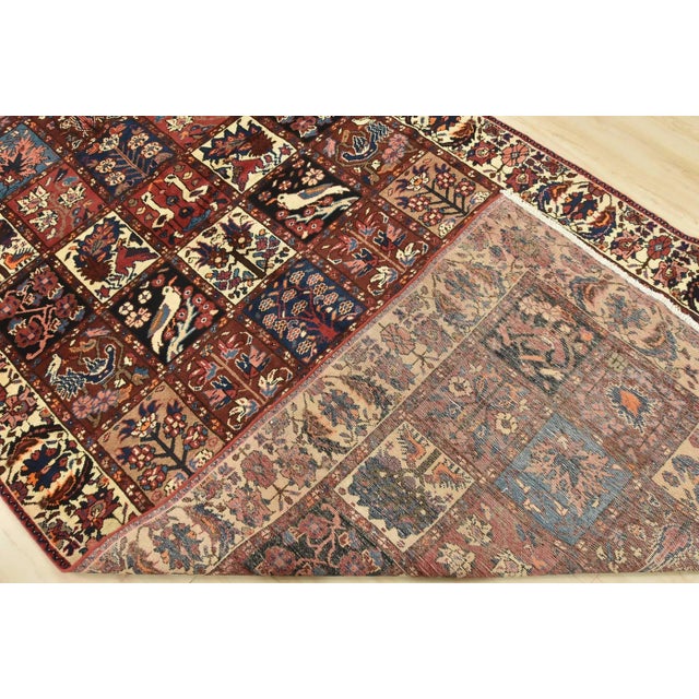 Bakhtiari Rug 5’6” X 9’11” Multicolor Wool Semi-Antique Hand-Knotted Carpet For Sale - Image 14 of 15