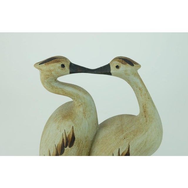 Mid-Century Modern Mid-Century Ceramic Cranes Figurine from Sgrafo Modern, 1970s For Sale - Image 3 of 9