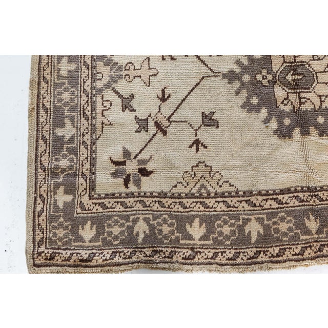 Antique Turkish Oushak Rug For Sale In New York - Image 6 of 7