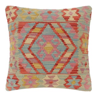 Bohemian Turkish Tucker Hand Woven Kilim Pillow For Sale