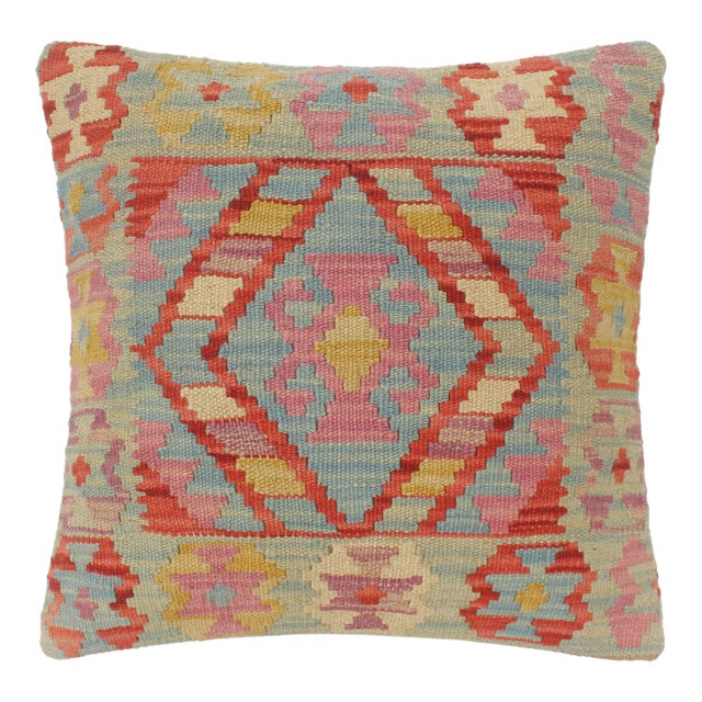 Bohemian Turkish Tucker Hand Woven Kilim Pillow For Sale
