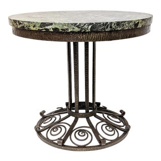 French Art Deco Wrought Iron Coffee or Side Table For Sale