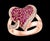 A classic, Cocktail ring 2 Ct Ruby & 0.75 Ct Diamond 18 Karat Rose Gold Heart Shape Ring Ruby approximately 2 ct Diamonds...