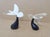 Vintage - Pair of John Perry Seagulls in Flight Figurines - Black Base - White Matte Pellucida For Sale - Image 9 of 15