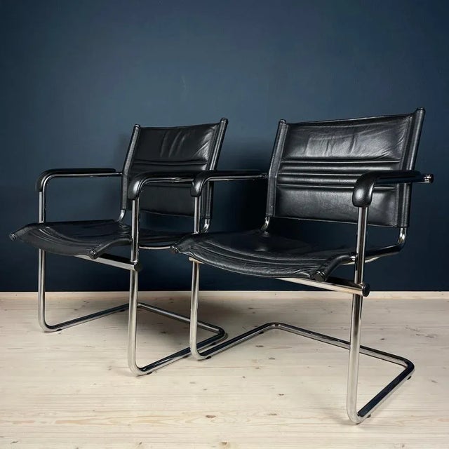 Set of Mid-Century Bauhaus Style Office Chairs by Mart Stam for Stol Kamnik, 1980s For Sale - Image 9 of 13