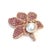 Bochic "Orient" Vintage Rodorite & Pearl Cocktail Ring Set In 18K Gold & Silver For Sale - Image 9 of 18