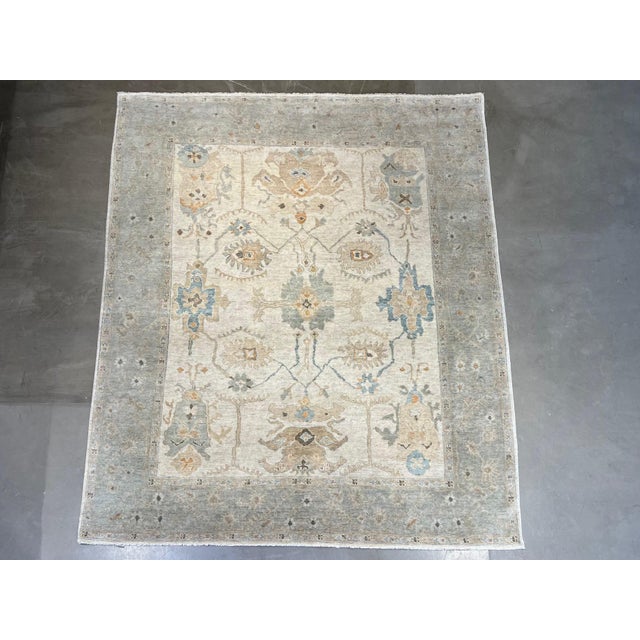 Traditional Oushak Design Loloi Vincent 04 Stone Mist For Sale - Image 3 of 6