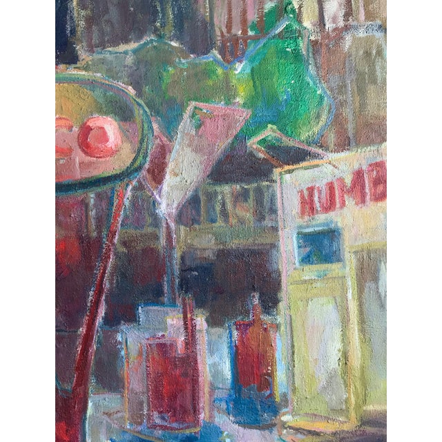 Mid-Century Modern 1960s Molly Schiff Oil Painting on Linen, Framed For Sale - Image 3 of 5