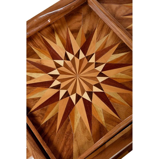 Hand Crafted Folk Art Costa Rican Oxcart Wagon Bar Cart With Intricate Marquetry For Sale - Image 11 of 14