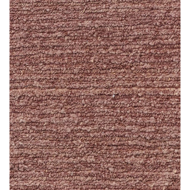 MANSOUR Handwoven Mauve Abrash Hemp Rug For Sale - Image 4 of 8