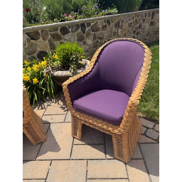 1990s Lacor ‘90s Vintage Wicker Dining Chairs For Sale - Image 5 of 12