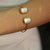 Double Pearl Stone Open Cuff Bangle Gold Bracelet For Sale In Miami - Image 6 of 7