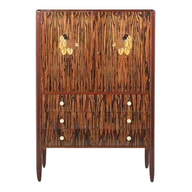 Art Deco Macassar & Acajou Cabinet For Sale