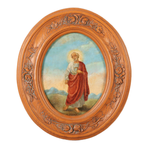 Saint Jude Tadeo, Oil on Copper, 19th Century