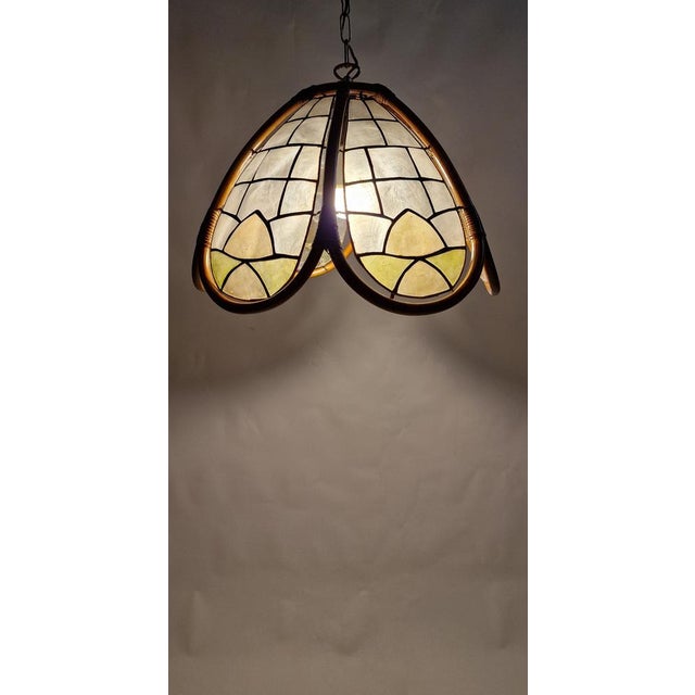1970s Italian Bamboo Pendant Lamp, 1970s For Sale - Image 5 of 12