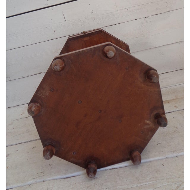 Art Deco Octagonal Reading Table with Two Shelves and Drawers, 1930s For Sale - Image 15 of 17