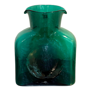 1960s Blenko Hand Blown Glass Teal Pitcher
