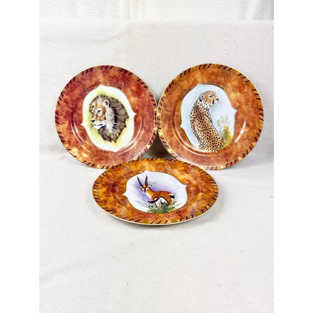 Vintage Lynn Chase animal plates. Set of three. Fine bone china. Features the lion, cheetah and the gazelle. Perfect to...