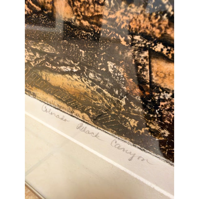 Sculpture Materials Rita Miller "Colorado Black Canyon" Framed Monoprint, Signed & Dated 1995 For Sale - Image 7 of 12