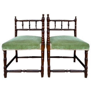 Set of Mid-Century French Corner Chairs, 1940s For Sale