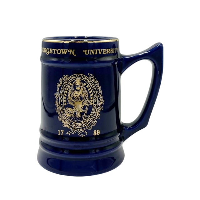 Vintage Georgetown University Cobalt Blue Ceramic Mug For Sale - Image 9 of 9