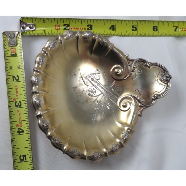 Antique American Victorian Rococo Revival Sterling Silver Trinket Tray For Sale - Image 11 of 13