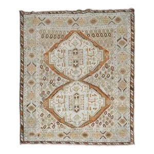 Tribal Antique Afshar Accent Square Rug, 4'8'' X 5'6''