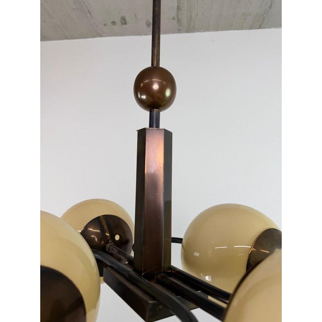 Czechoslovak Art Deco Rondocubist Geometric Chandelier, 1930s For Sale - Image 11 of 14
