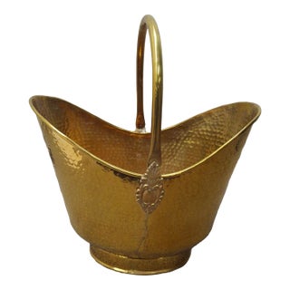 Late 20th Century Brace Fireplace Footed Fuel Bucket For Sale
