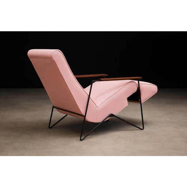 Brazilian Modern Reclining Chair in Metal, Hardwood & Leather, Ernesto Hauner, 1960s For Sale - Image 14 of 15