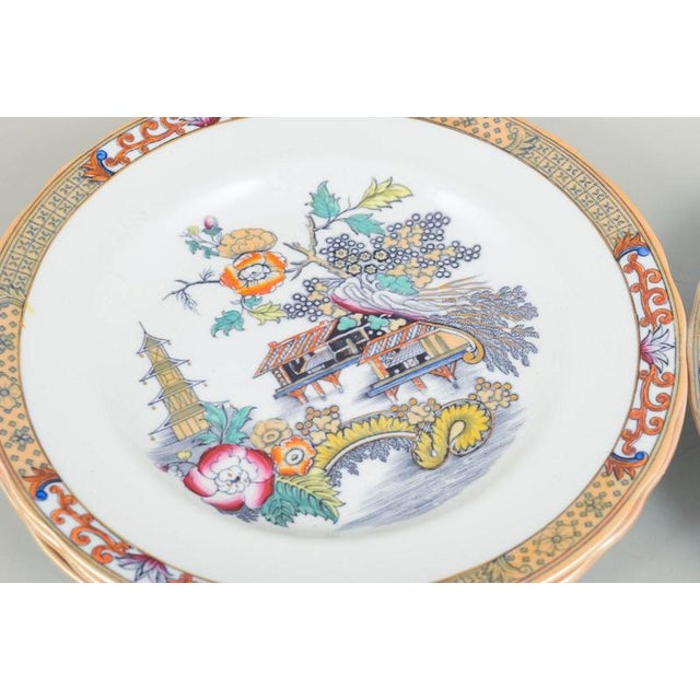 Japan Series Dinner Plates in Faience from Rörstrand, Sweden, Set of 4 For Sale - Image 3 of 5