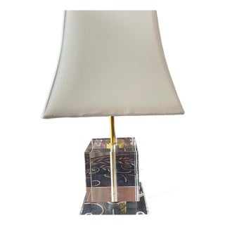 Beautiful pair of vintage glass accent lamps by Victoria Hagan // Perfect Pieces // table lamps // boudoir // desk lamps // nursery decor For Sale