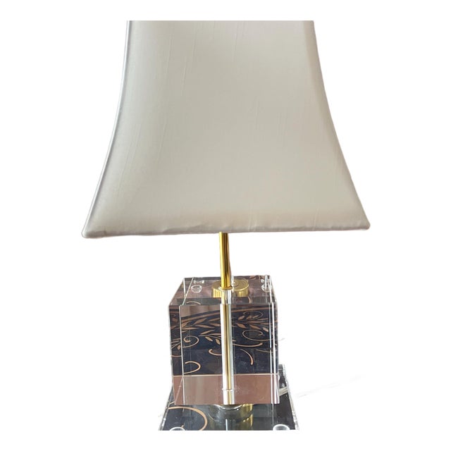 Beautiful pair of vintage glass accent lamps by Victoria Hagan // Perfect Pieces // table lamps // boudoir // desk lamps // nursery decor For Sale