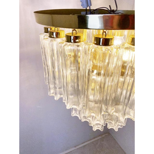 Flush Mount Chandelier from Glashütte Limburg, 1970s For Sale - Image 9 of 11