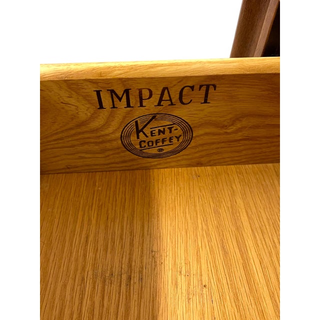 Wood 1970s Pair of Mid-Century Modern Kent Coffey Impact Collection End Tables With Drawer and Shelf For Sale - Image 7 of 9