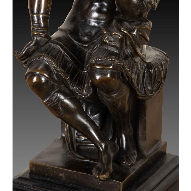 Wood Antique French Bronze Figure of the Seated Lorenzo De Medici, 1880 For Sale - Image 7 of 10