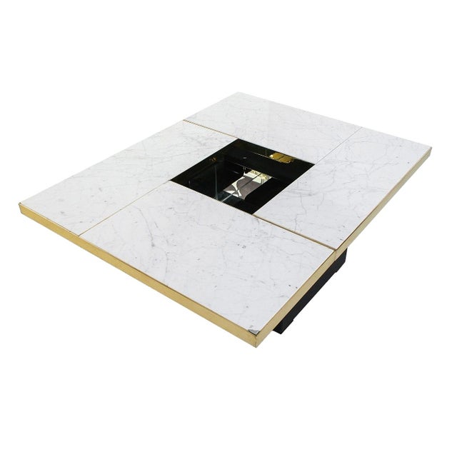 Marble and Brass Hidden Bar Coffee Table by Paul Michel, 1970s For Sale - Image 13 of 13