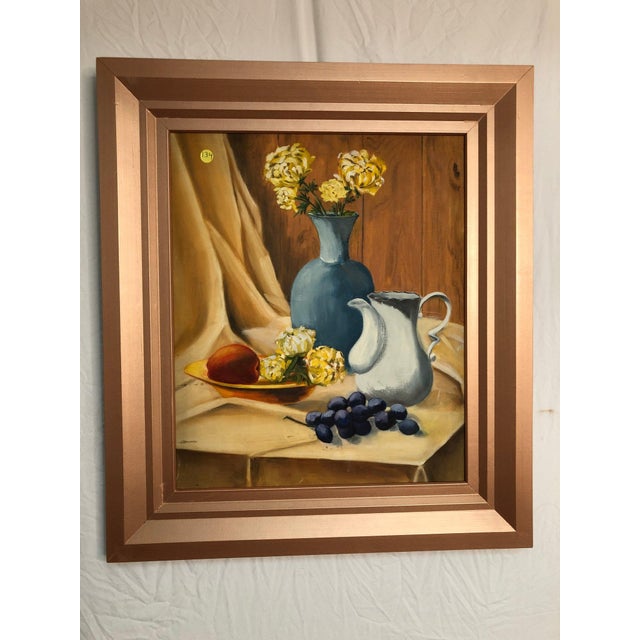 Late 20th Century "Quiet Table of Light" - Still Life Oil on Canvas For Sale - Image 5 of 5