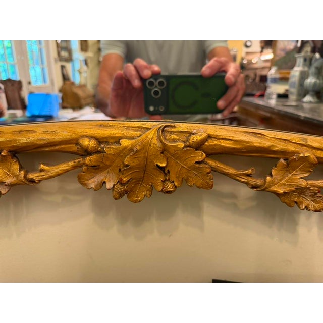 19th Century 19th Century French Ornately Hand-Carved Gilded Mirror With Oak Leaf & Acorn Motif, Circa 1890 For Sale - Image 5 of 10