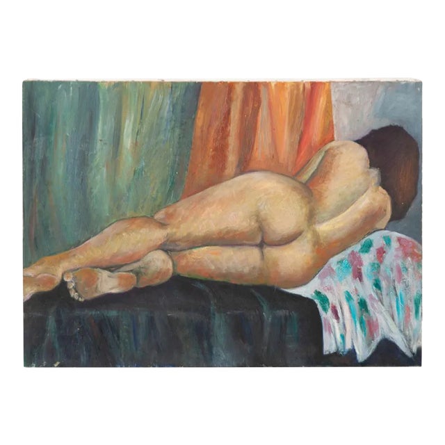 French Vintage Nude Painting of a Lady For Sale