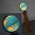 Mid-Century Modern World Globe Repogle World Horizon Series Lighted on Custom Pine Stand For Sale - Image 9 of 13
